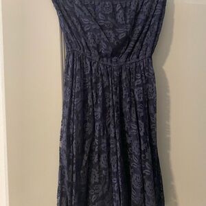 Elegant Navy Blue Lace Floral Dress
